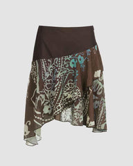 Floral Field Low-waist Skirt