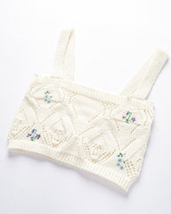 Courtesan Floral Crop Cardigan and Cami Top