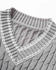 Asham Piping Ribbed Sweater Vest