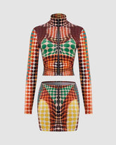 Dot Printer Coord Skirt Set