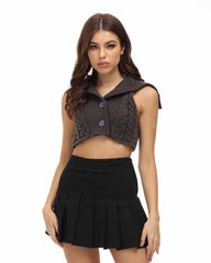 Xenia Ribbed High Neck Vest