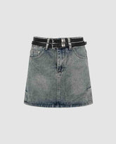 Nova Belted Denim Skirt