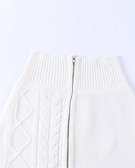 Winterelle Babe Zip Cable Knit Skirt