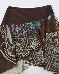 Floral Field Low-waist Skirt