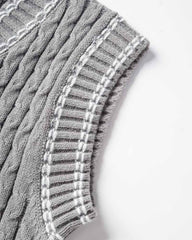 Asham Piping Ribbed Sweater Vest