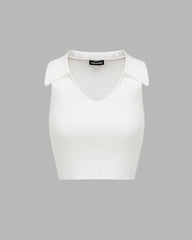 Neade Ribbed Lapel Top