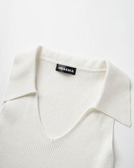 Neade Ribbed Lapel Top