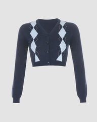 Academia Nymphoid Argyl Cardigan