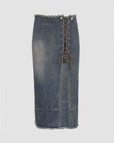Gainbrook Slit Denim Skirt