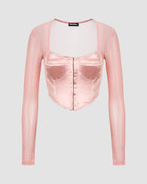 Rhea Silk Mesh Corset Top