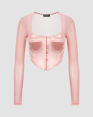 Rhea Silk Mesh Corset Top