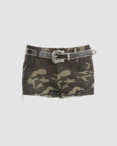 Camouflage Shorts with Belt