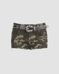 Camouflage Shorts with Belt