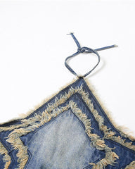 Twinkle Stars Denim Halter Top