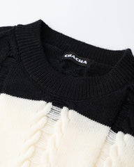 Caedence Striped Cable Knit Jumper