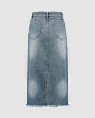 Figment Studded Maxi Denim Skirt