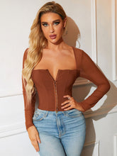 Square Neck Hook And Eye Crop Top