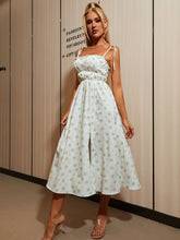 Floral Print Tie Shoulder Split Thigh Cami Dress