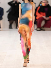 Tie Dyed Printed Split Dress