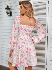 Tie Front Ditsy Floral Dress