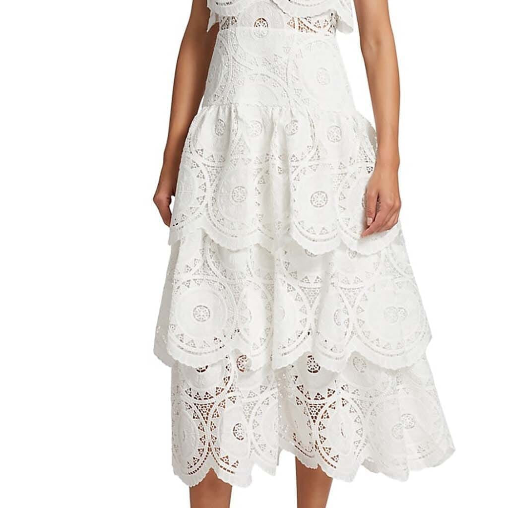 DOUBLE LAYER MIDI DRESS in White
