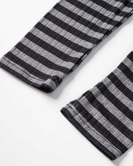 Ichor Striped Cut Out Top with Sleeves