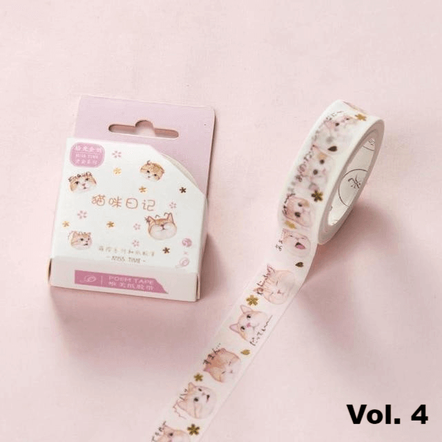 2Pcs Kitty in the Blossoms Washi Tape