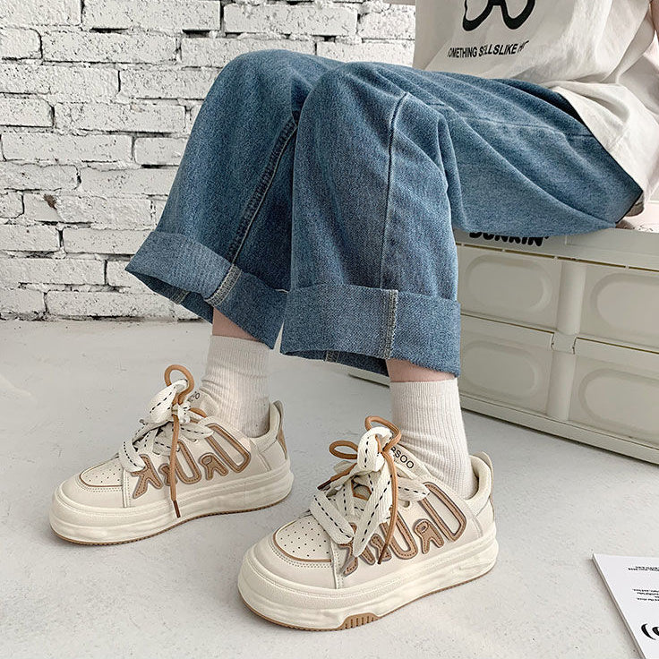 Letter Patchwork Trendy Sneakers Students Shoes