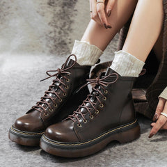 Combat Boots Platform Leather Martin Boots