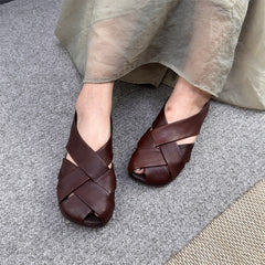 Summer Retro Hollow Out Leather Shoes