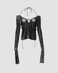 Inky Spirit Mesh Halter Top