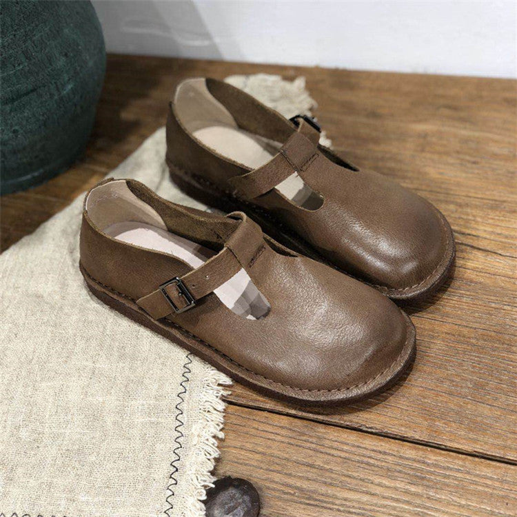 Handmade Leather Flat Soft Sole Women's Shoes