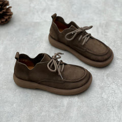 Handmade Lace-up Leather Oxford Flat Shoes