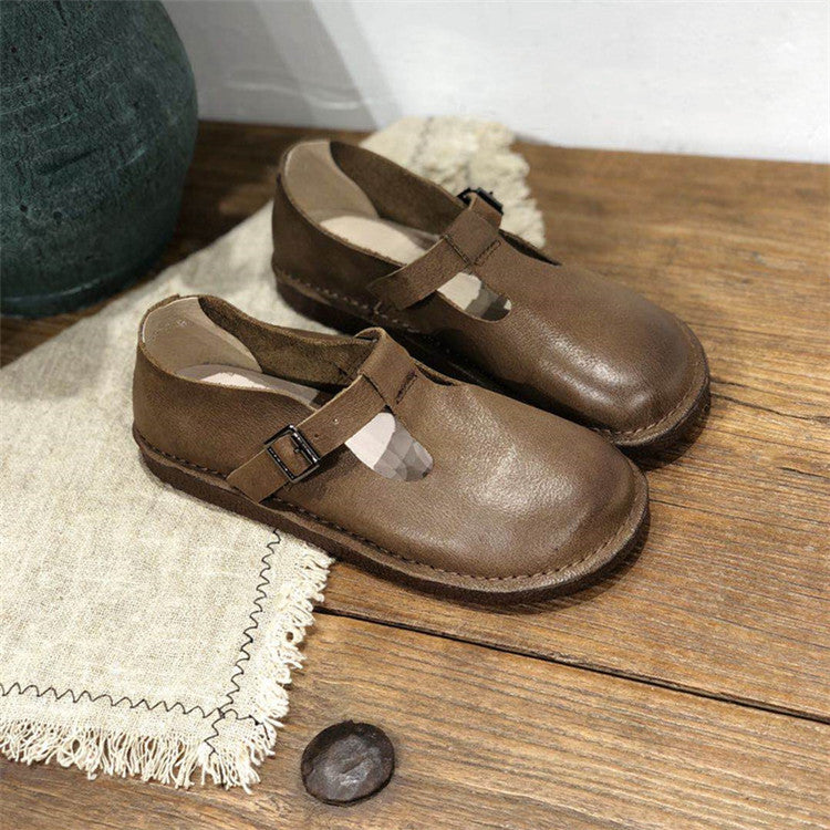 Handmade Leather Flat Soft Sole Women's Shoes