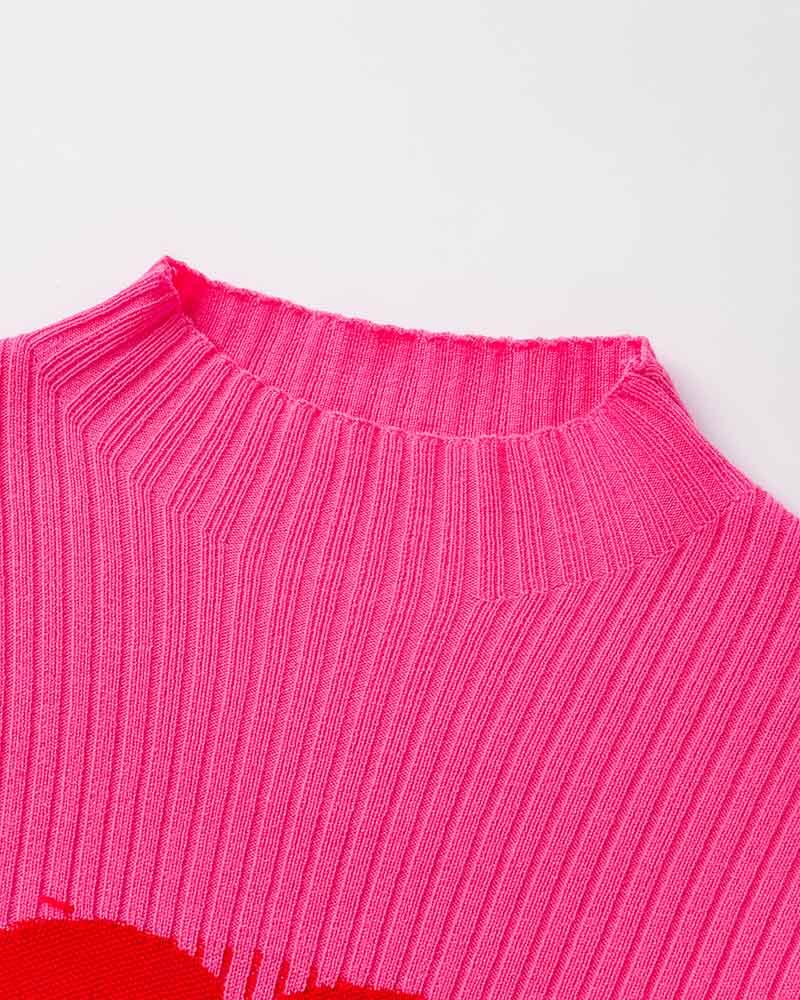 Heart Icon Contrasting Sweater