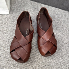 Summer Retro Hollow Out Leather Shoes