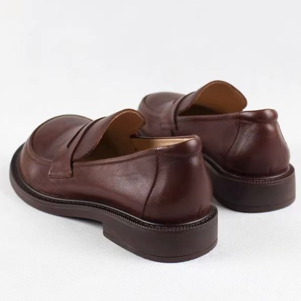 Handmade Loafers Big Toe Comfortable Soft Leather Shoes