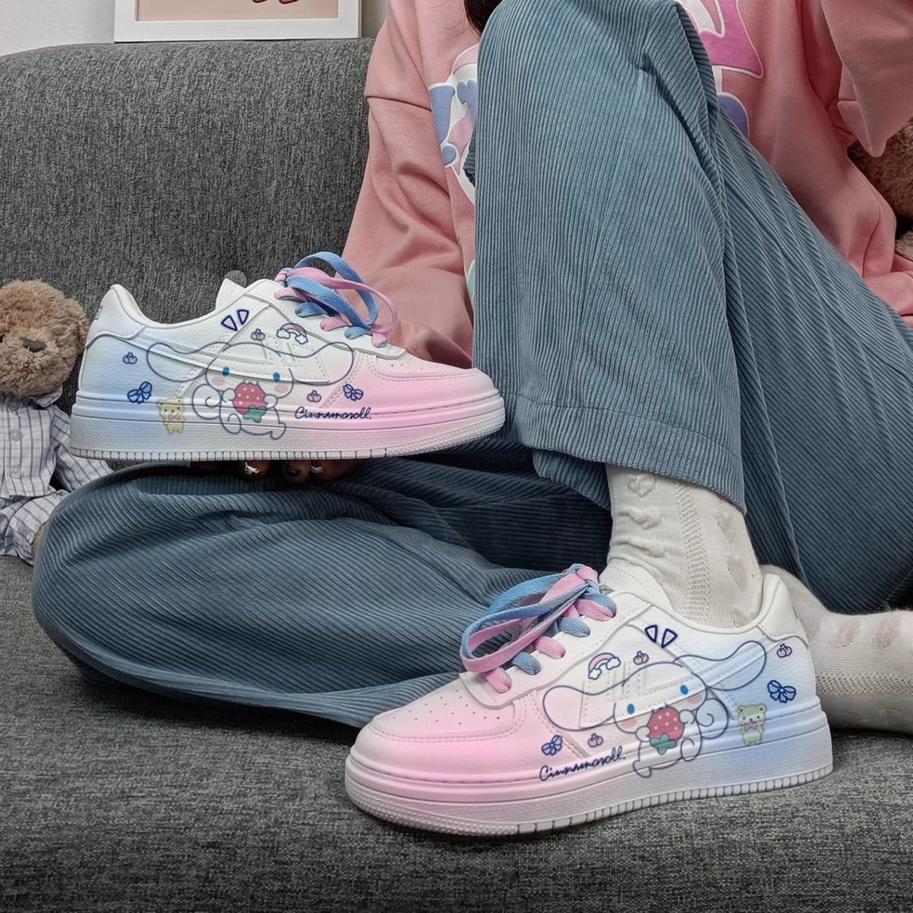 Cute Print Strawberries Cute Anime Shoes Sneakers