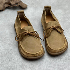 Retro Leather Flat Soft Casual Shoes