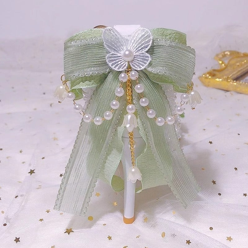 Lily of the valley Elegant Elf Fairy Princess Wedding High Heels - Green