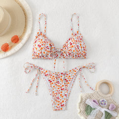 Daisy Floral Tie Bikini Set