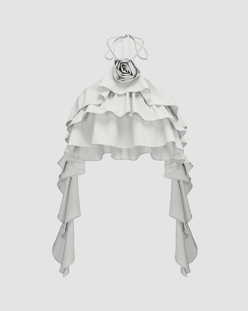 Grenbrush Ruffle Cascade Top