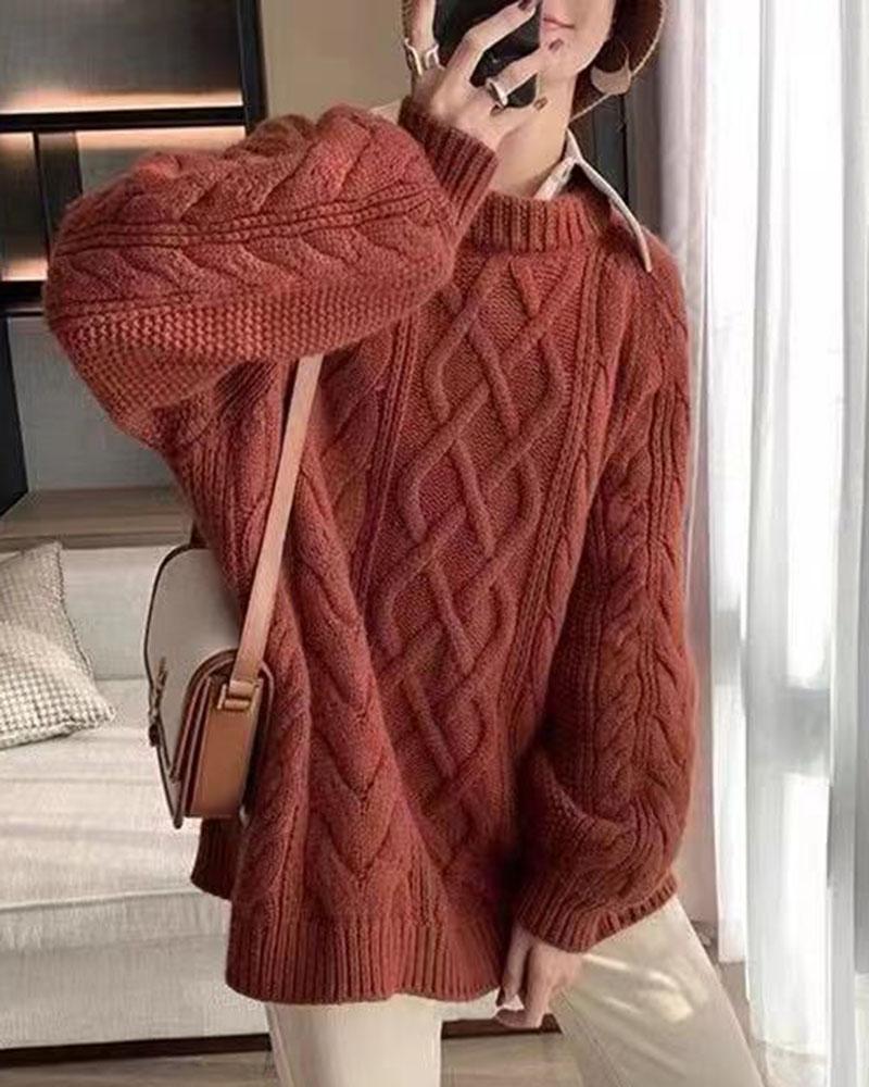 Twist Pullover Oversized Sweater