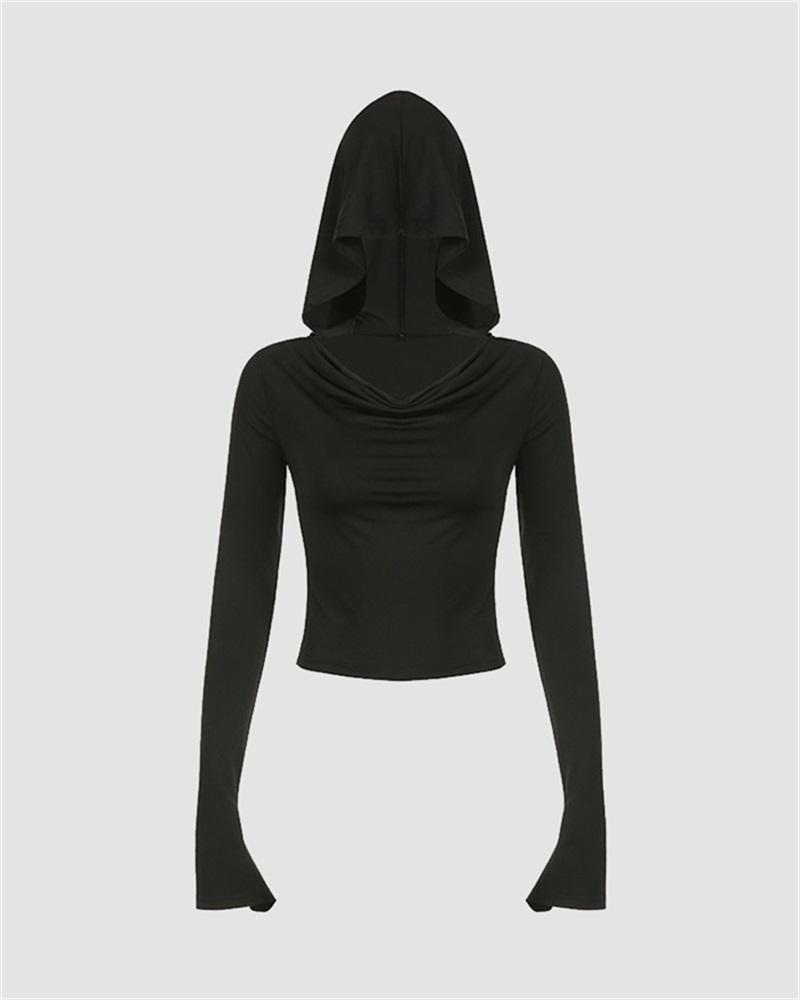 Flared Sleeves Hoodie Top