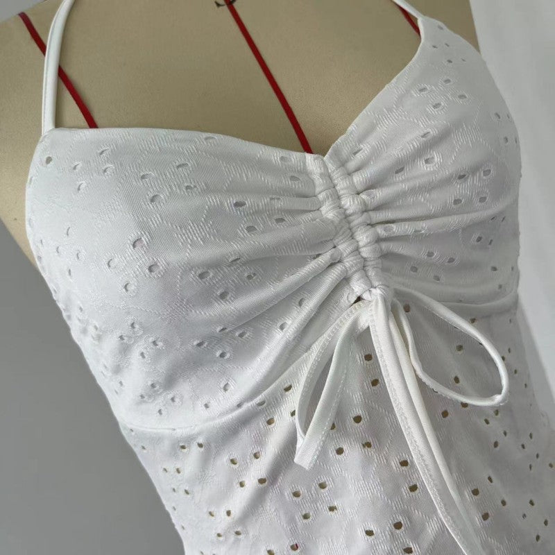 The Daisy Eyelet Halter Top