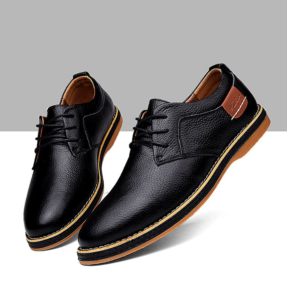 Men Oxford Genuine Leather Business Shoes Plus Size 14