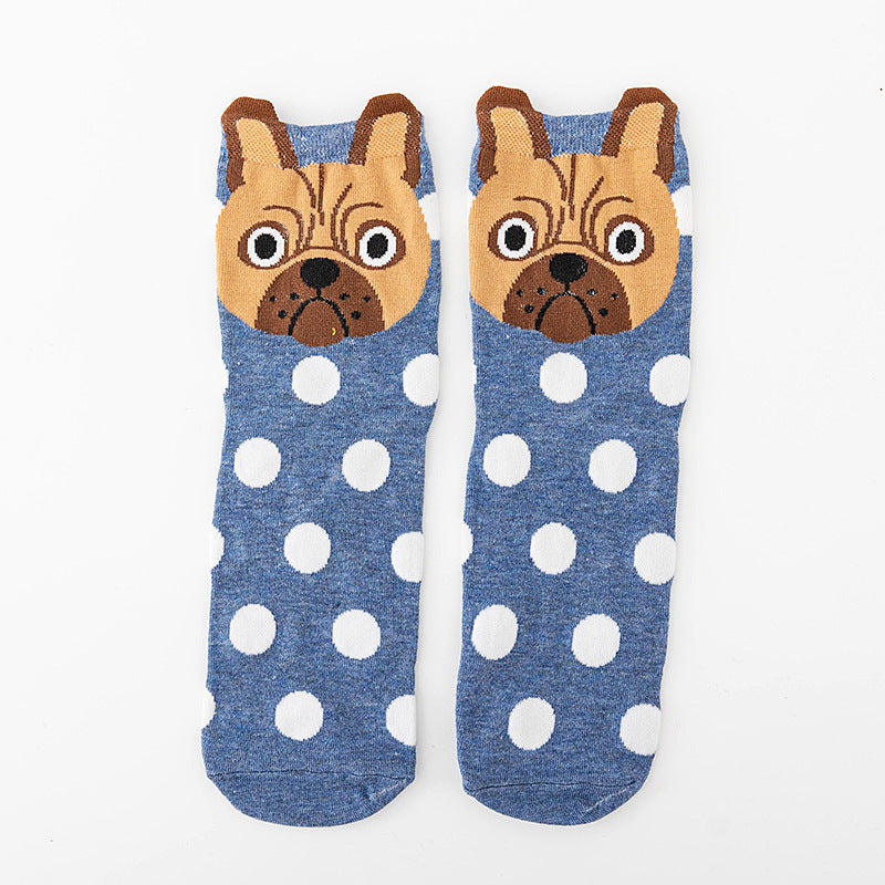 5 Pairs Cute Dots Animal Socks for Women, Funny Dog Socks