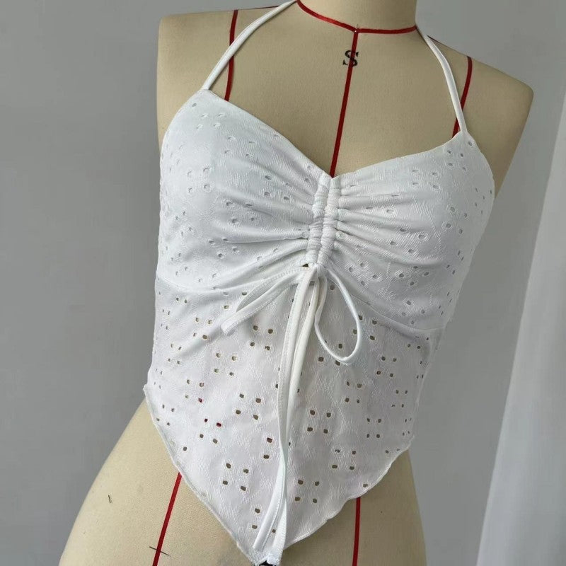 The Daisy Eyelet Halter Top