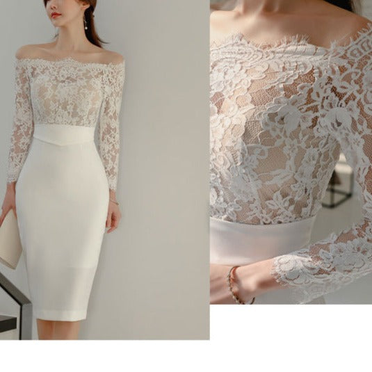 Women's Off Shoulder Holiday Skinny Midi Party Dress
