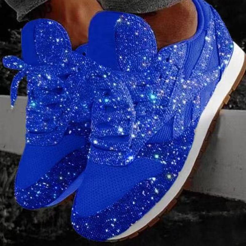 Glitter Tennis Shoes Shiny Crystal Platform Sneakers